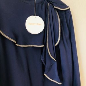 See by Chloe Navy Silk Blouse